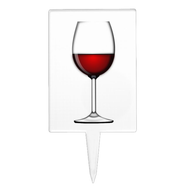 GLASS OF RED WINE CAKE TOPPER (Front)