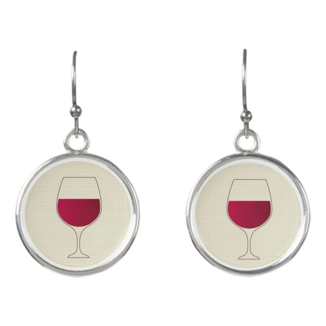 Glass of red wine earrings (Front)