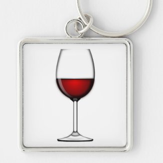 GLASS OF RED WINE KEYCHAIN