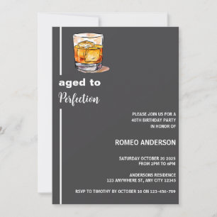 Glass of Whiskey Birthday Invitation