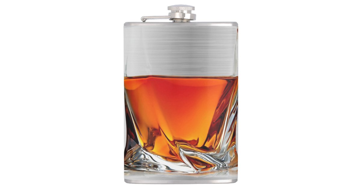 Glass of whiskey flask