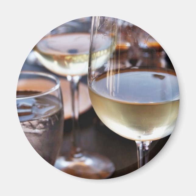 Glass Of White Wine Magnet (Front)