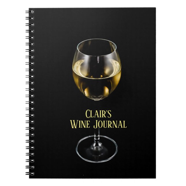 Glass of White Wine/Personalized Wine Journal (Front)