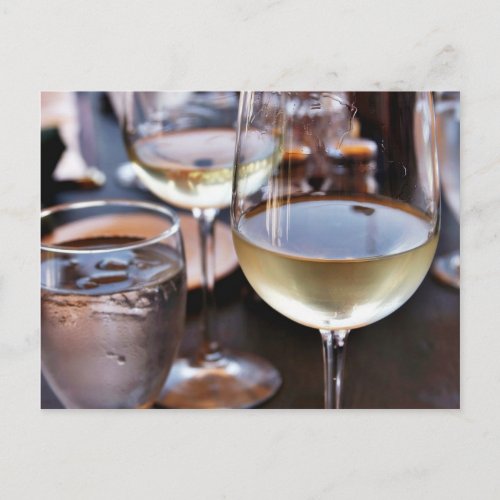 Glass Of White Wine Postcard