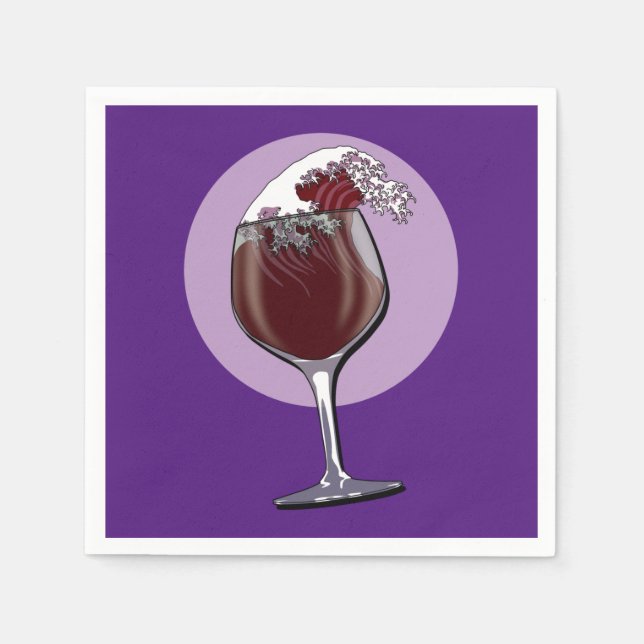 Glass Of Wine Art Napkins (Front)