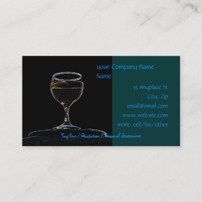 Glass of Wine business card template (Front)