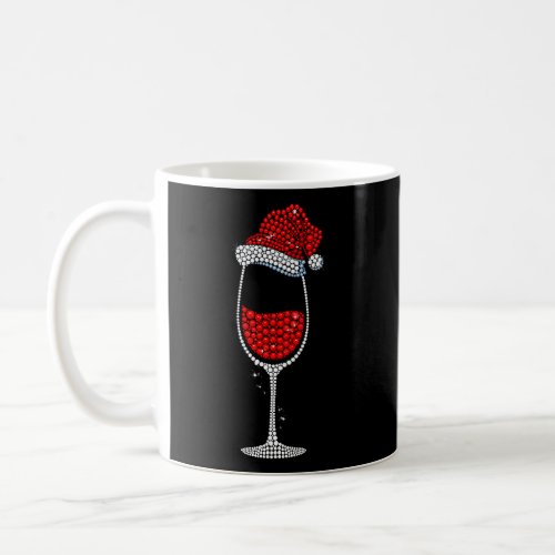 Glass Of Wine Christmas Santa Hat Gift Coffee Mug