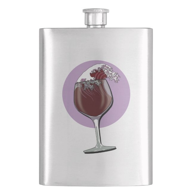Glass Of Wine Flask (Front)