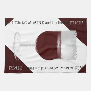 Glass of Wine Kitchen Towel