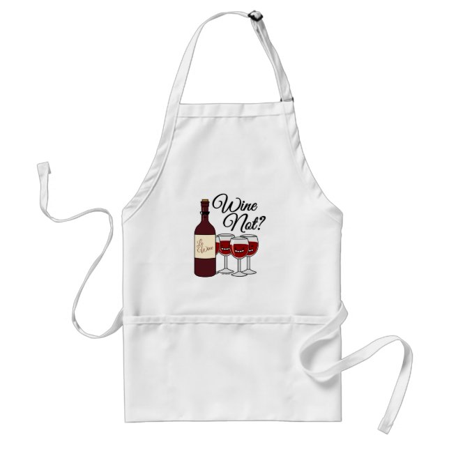 Glass of Wine not grapes alcohol red rose pinot Adult Apron (Front)