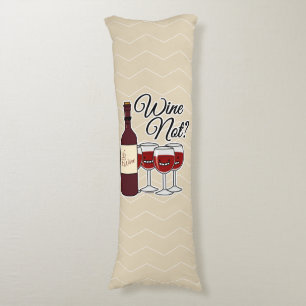 Glass of Wine not grapes alcohol red rose pinot Body Pillow