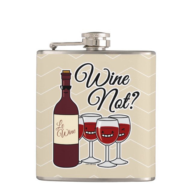 Glass of Wine not grapes alcohol red rose pinot Flask (Front)