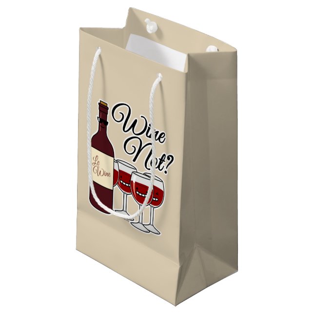 Glass of Wine not grapes alcohol red rose pinot Small Gift Bag (Front Angled)