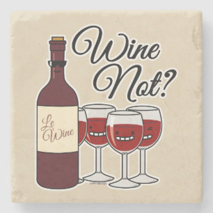 Glass of Wine not grapes alcohol red rose pinot Stone Coaster