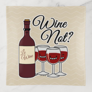 Glass of Wine not grapes alcohol red rose pinot Trinket Tray