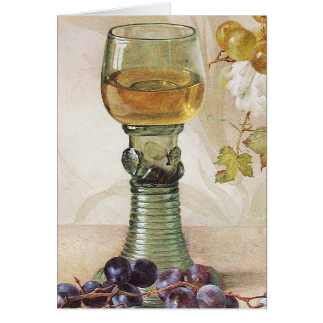 GLASS OF WINE ,OLD GRAPE VINEYARD PARTY CARDS (Front)