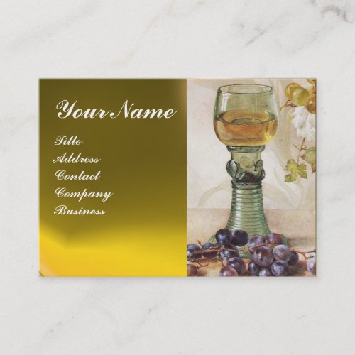 GLASS OF WINE OLD GRAPE VINEYARD RED WAX SEAL BUSINESS CARD