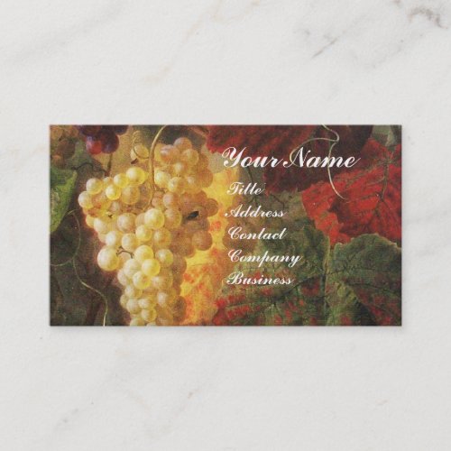 GLASS OF WINE OLD GRAPE VINEYARD RED WAX SEAL BUSINESS CARD