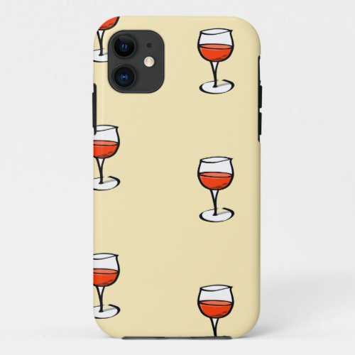 glass of wine on orange iPhone 11 case