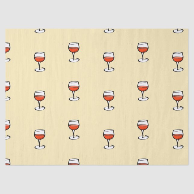 Glass of wine on orange tissue paper (Front)