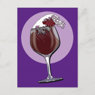 Glass Of Wine Postcard