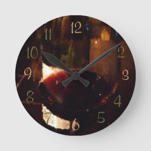 Glass of Wine Round Clock