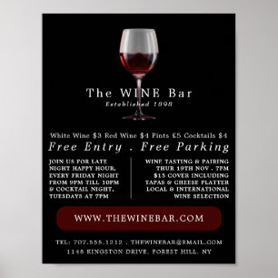 Glass of Wine, Wine Bar/Winery Advertising Poster