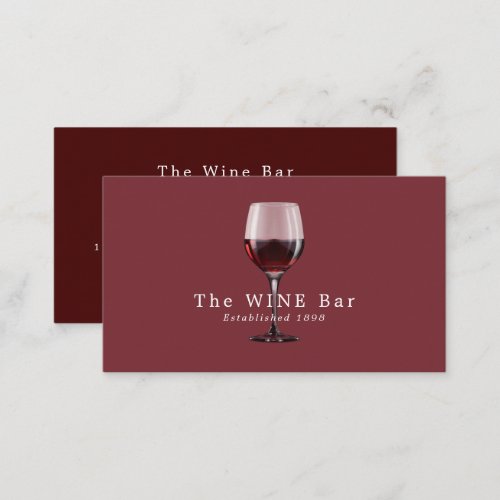 Glass of Wine Wine BarWinery Business Card