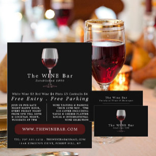 Glass of Wine, Wine Bar/Winery Business Card