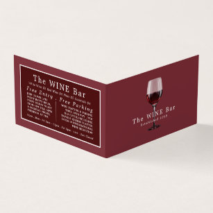 Glass of Wine, Wine Bar/Winery, Detailed Business Card
