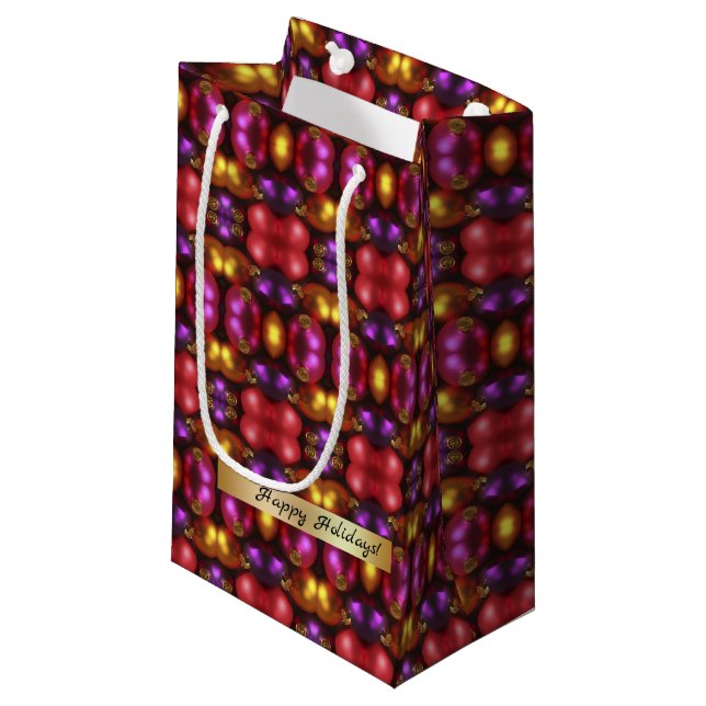 Glass Ornament Pattern Gift Bag (Front Angled)