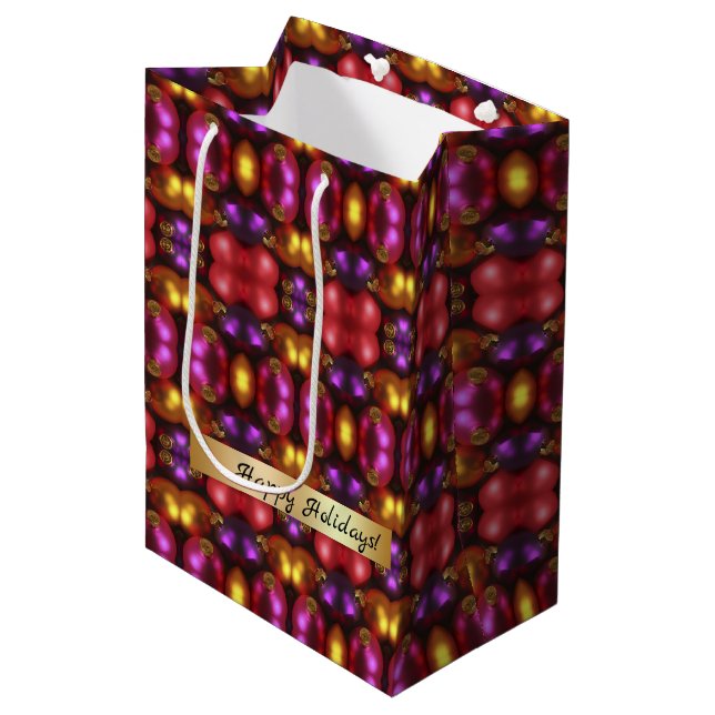 Glass Ornament Pattern Gift Bag (Front Angled)
