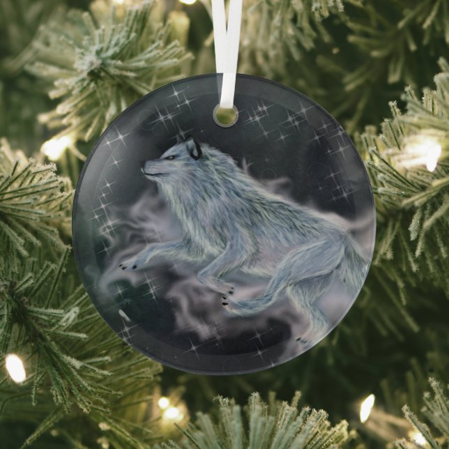 Glass Ornament - Spirit Wolf (Insitu)