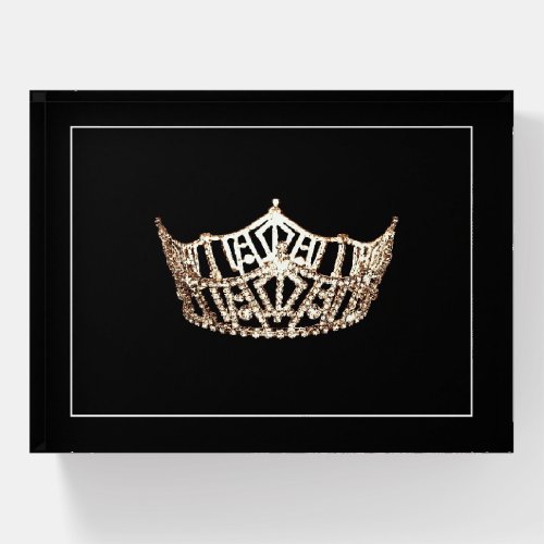 Glass Paper Weight_Miss America Replica Crown Paperweight