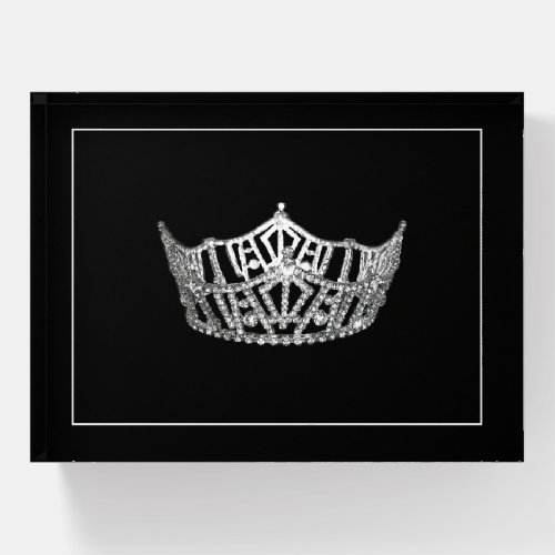 Glass Paper Weight_Miss America Replica Crown Paperweight