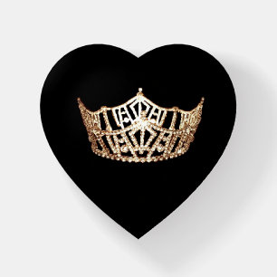 Glass Paper Weight-Miss America Replica Crown Paperweight