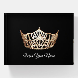 Glass Paper Weight-Miss America Replica Crown Paperweight