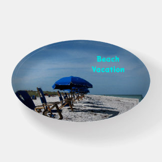 Glass Paperweight Vacation Memories