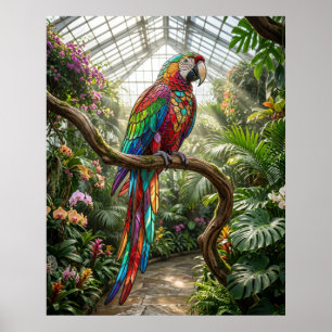 Glass Parrot Jungle Radiance Poster