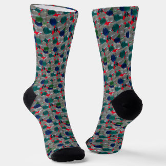 Glass Pebbles Small Pattern Cust. Crew Socks