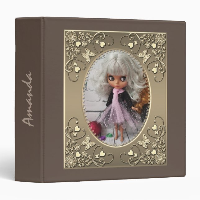 Glass photo frame , for photo , photo frame 3 ring binder (Front/Spine)