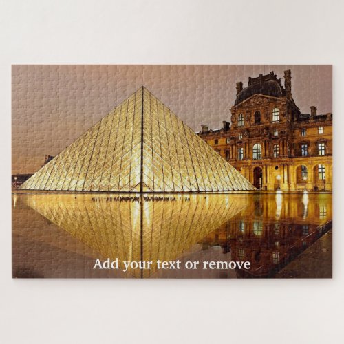Glass pyramid entrance to Louvre Museum Paris Jigsaw Puzzle
