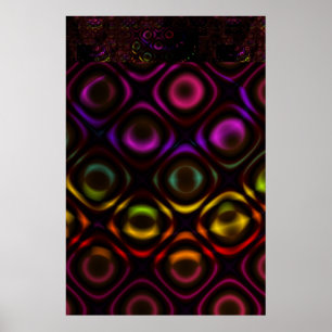 Glass   Rainbow Fractal Art Poster