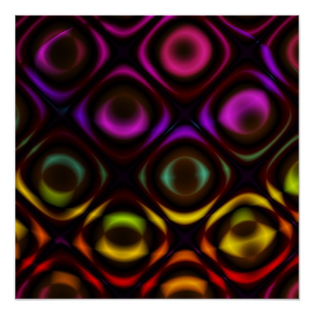 Glass | Rainbow Fractal Art Poster (Front)