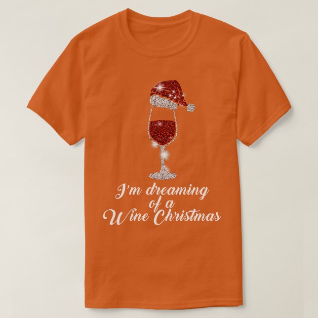 Glass Red Wine Santas Hat Xmas Christmas T-Shirt (Design Front)