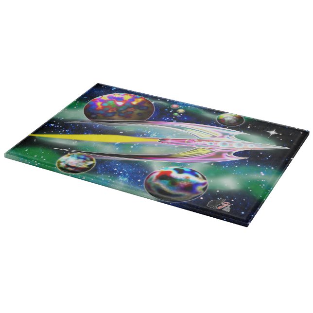 Glass Rocket Cutting Board (Corner)