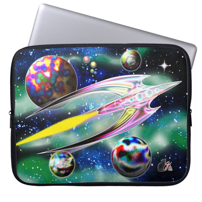 Glass Rocket Laptop Sleeve (Front)