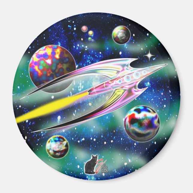 Glass Rocket Magnet (Front)