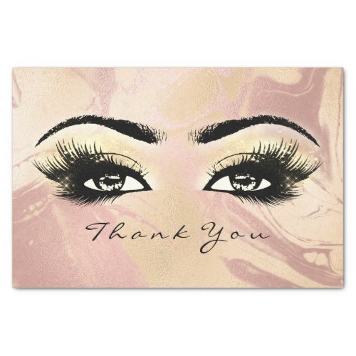 Glass Rose Gold Peach Lashes Thank You Eyes Marble Tissue Paper