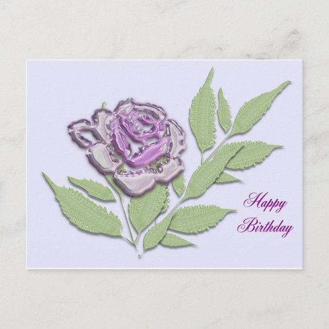 glass rose in lilac postcard (Front)